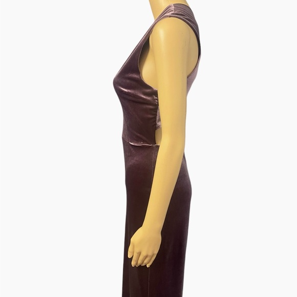 BOU BOU Plum Purple Velvet Backless Jumpsuit - Small - Picture 7 of 9